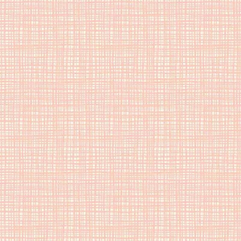 A textured pattern in soft pink and white, resembling woven fabric with small grid lines.