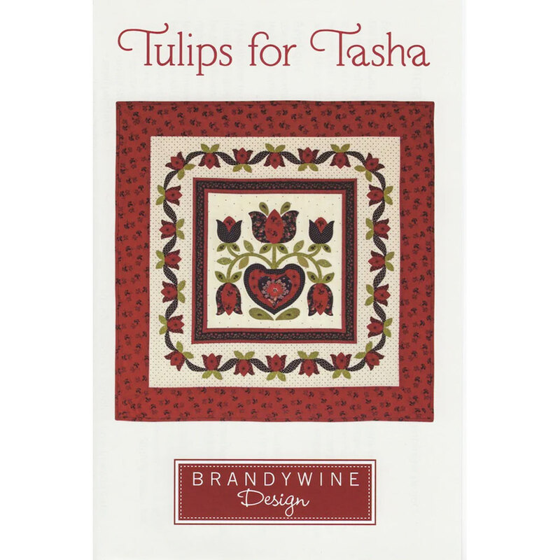 Colorful floral design featuring tulips and a heart motif, titled Tulips for Tasha by Brandywine Design.