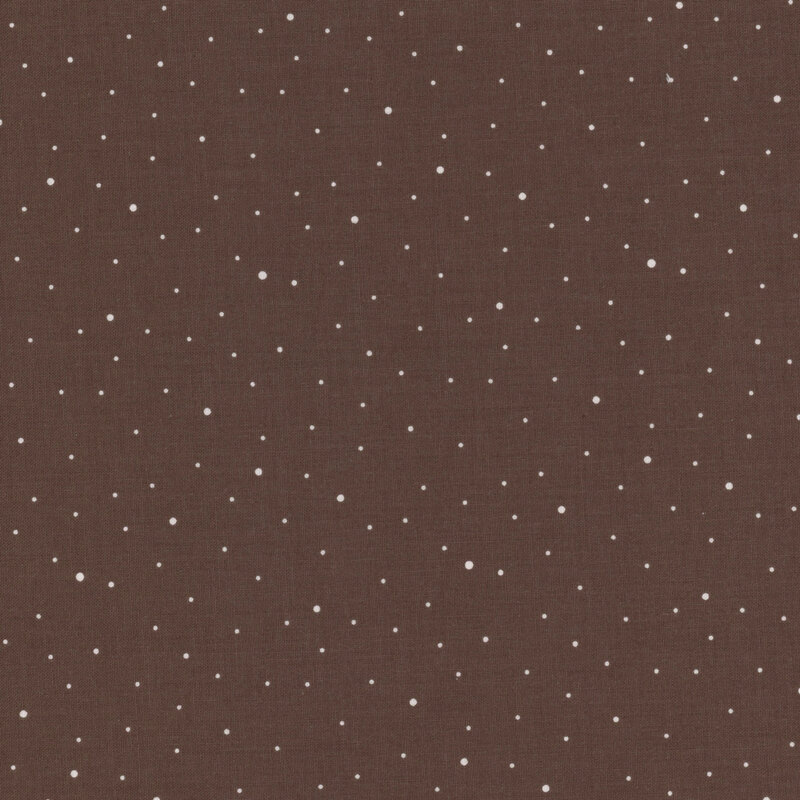 Brown fabric with scattered small white dots.