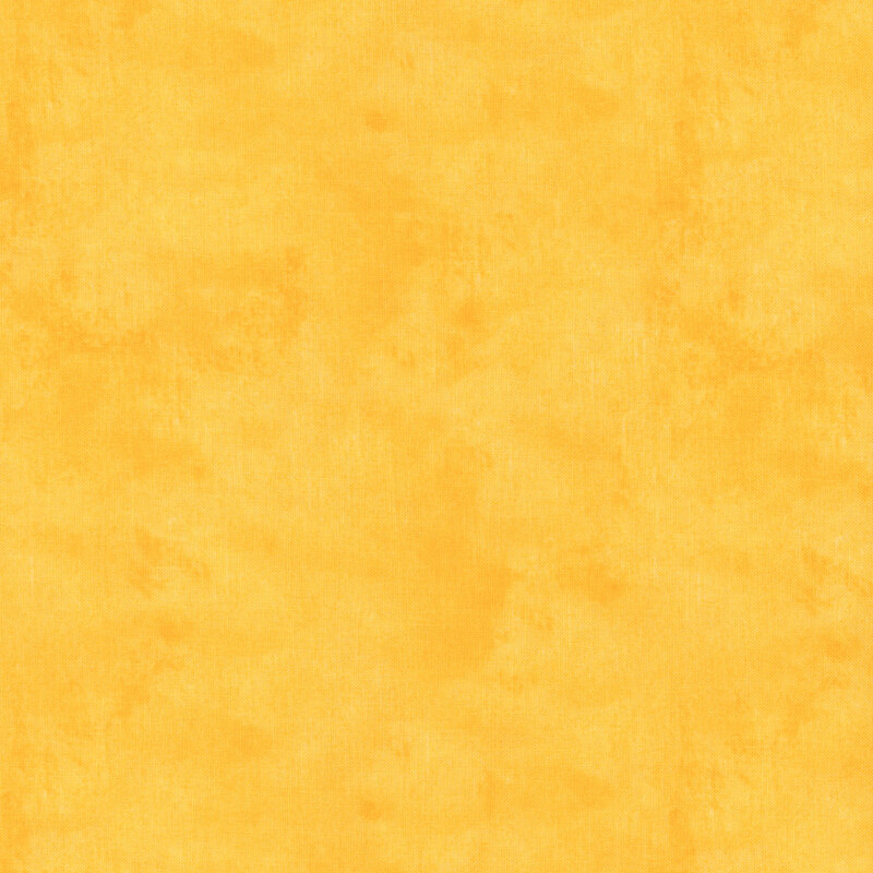 Mottled, textured, and tonal sunshine yellow fabric swatch.