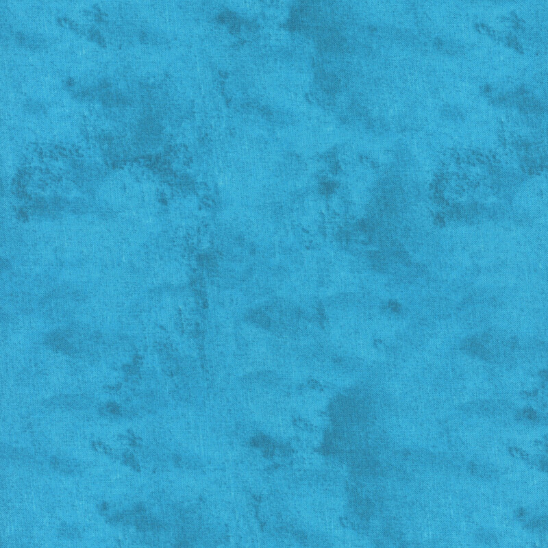 Mottled, textured, and tonal cerulean fabric swatch.