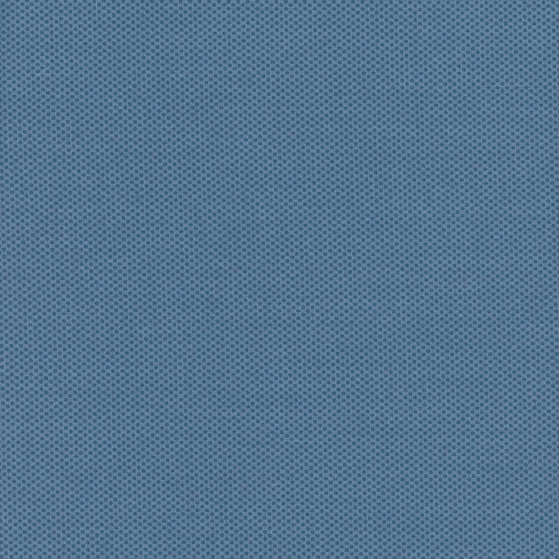 Denim blue fabric featuring a dotted halftone tonal print.