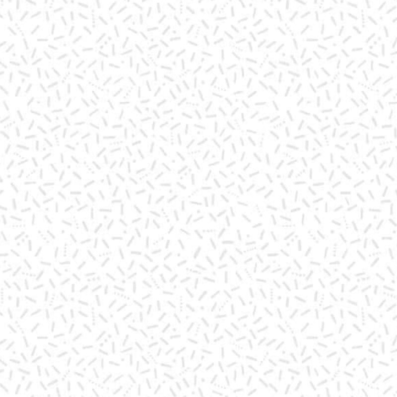 fabric pattern of short lines in different directions all over a white background