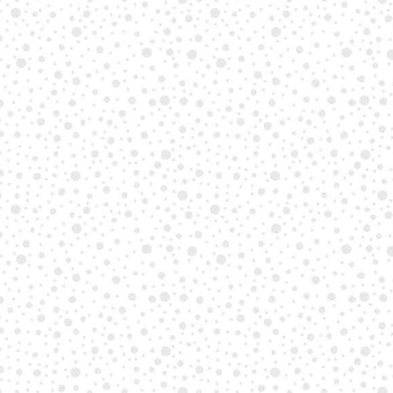 fabric pattern of light gray dots scattered on a white background