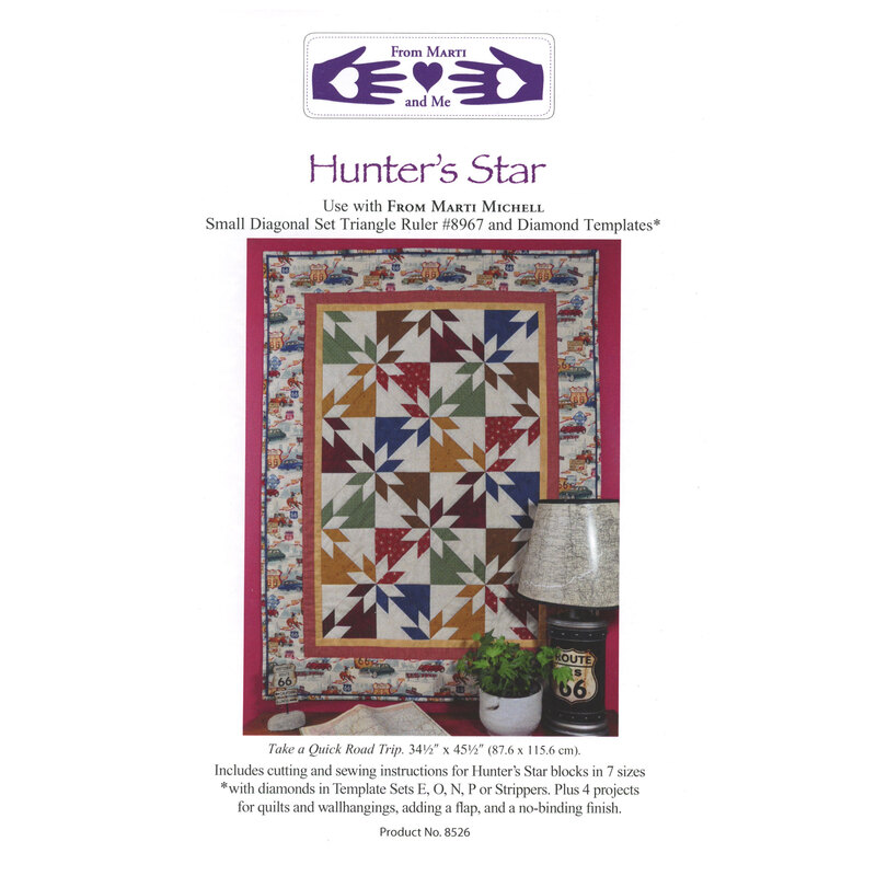 The front of the Hunter's Star quilt pattern showing the completed wall hanging project.