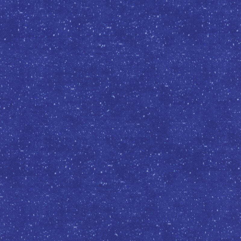 A textured deep blue background with subtle speckles throughout.