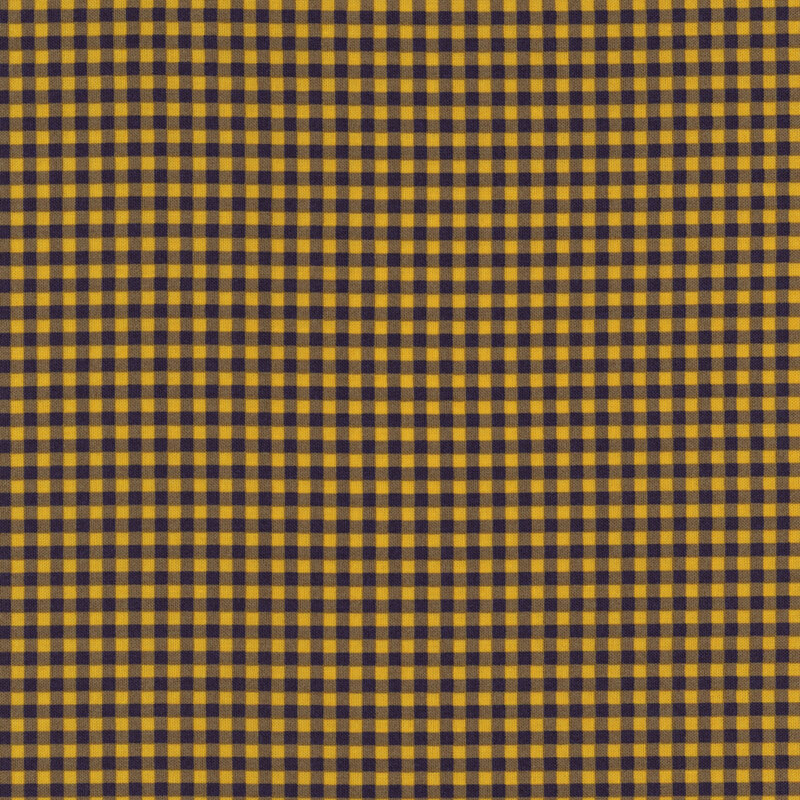 Yellow and black mini gingham fabric.