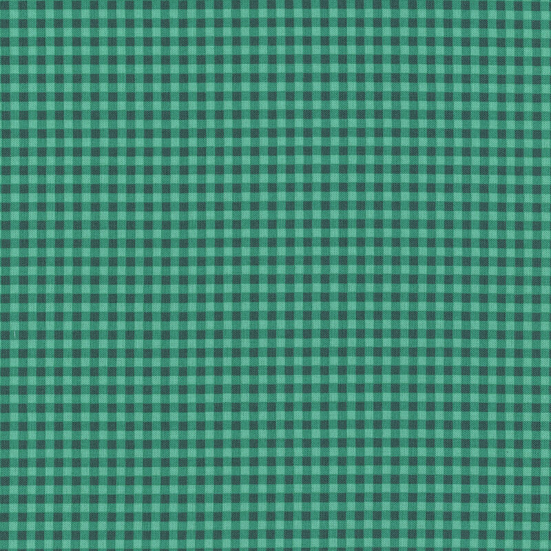 Tonal teal mini gingham fabric.