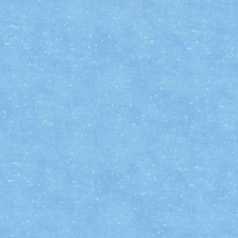 Solid light blue background with subtle texture and small, light speckles throughout.