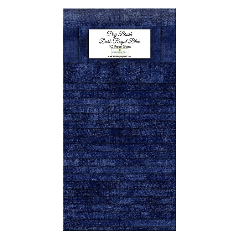 Pack of the textured blue fabrics in the Dry Brush Dark Royal Blue 40 Karat Gems, isolated on a white background.