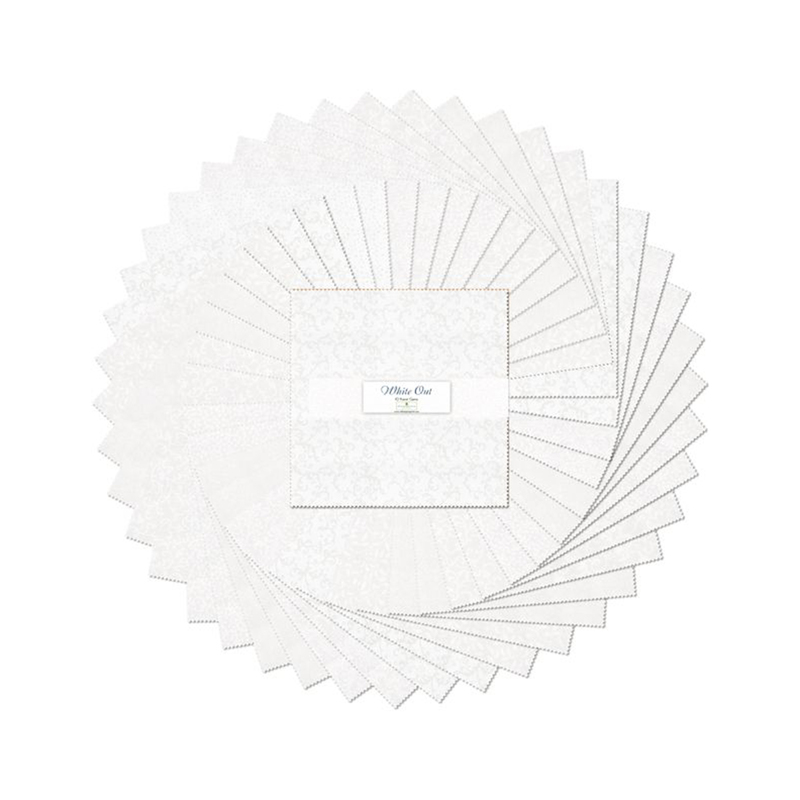 Stack of elegant white stationery sheets arranged in a circular pattern, with a central label.