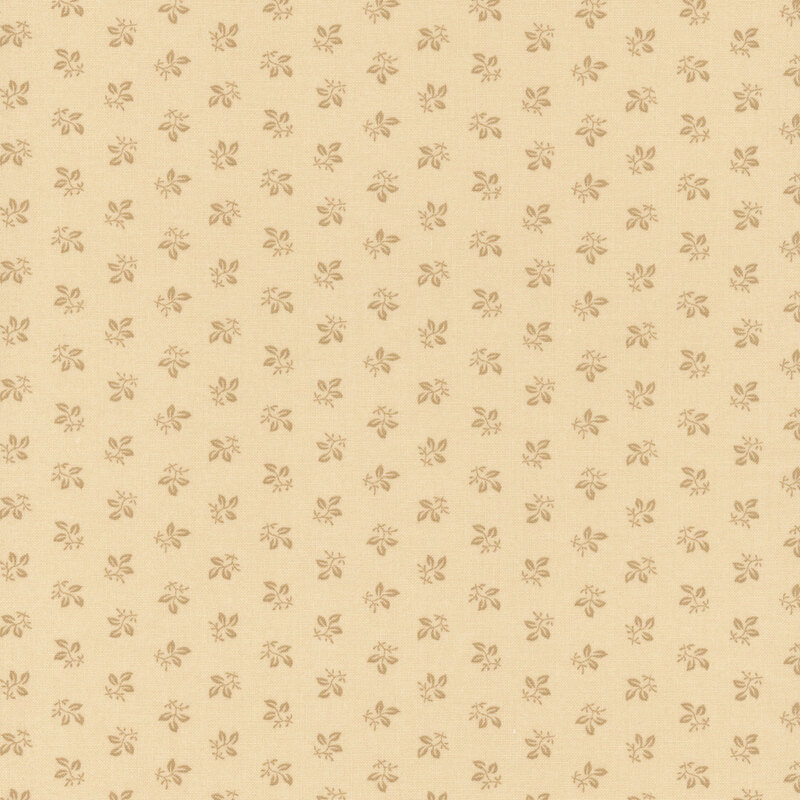 Tam fabric with rows of tonal, ditsy leaves.