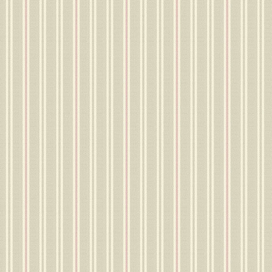 Light beige fabric with alternating narrow stripes in muted red.