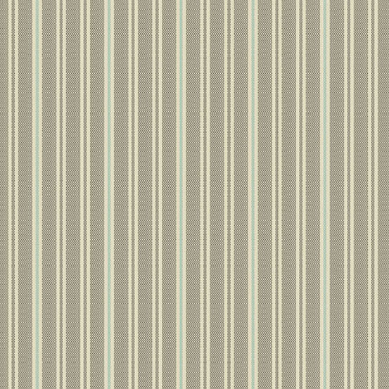 A fabric pattern featuring vertical stripes in muted gray and soft pastel colors.