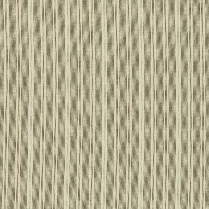 A fabric pattern featuring vertical stripes in muted gray and soft pastel colors.