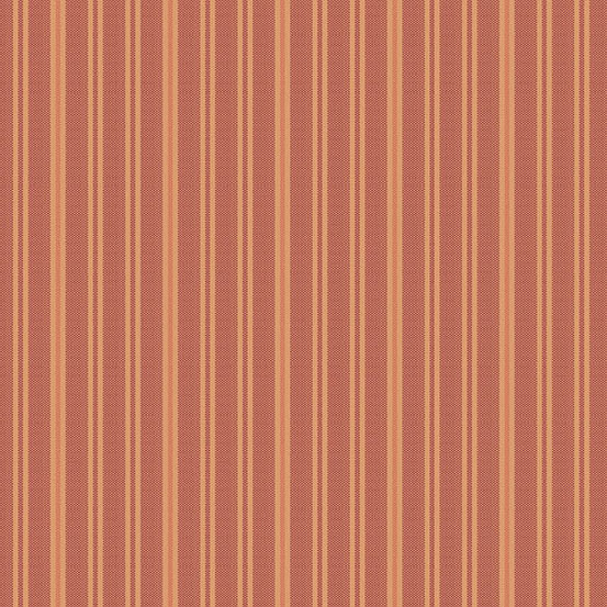 Fabric pattern with vertical stripes in shades of orange and cream.