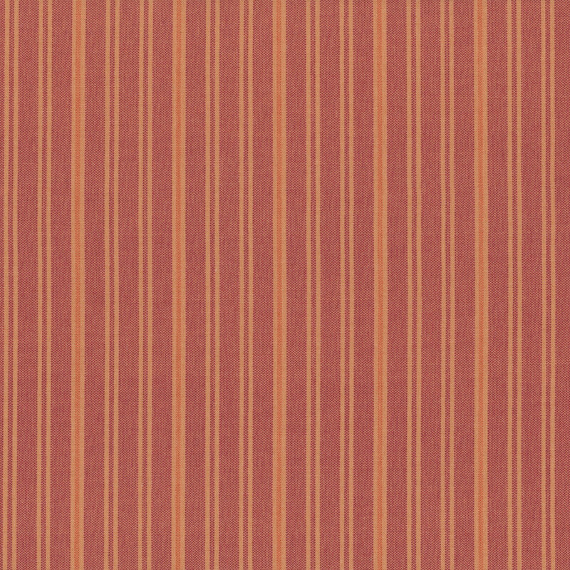 Fabric pattern with vertical stripes in shades of orange and cream.