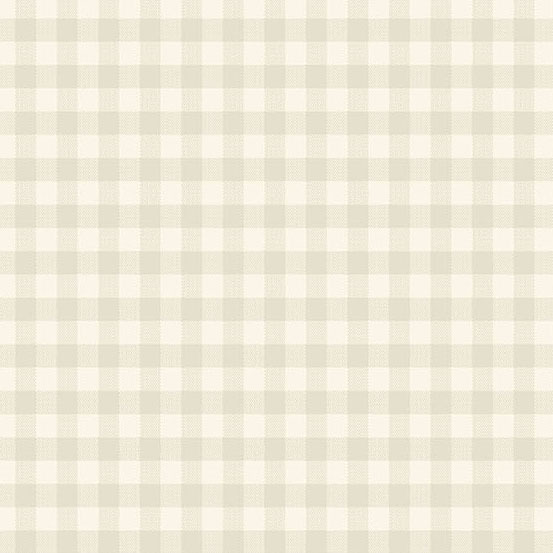 A fabric pattern featuring a light beige and white gingham design.