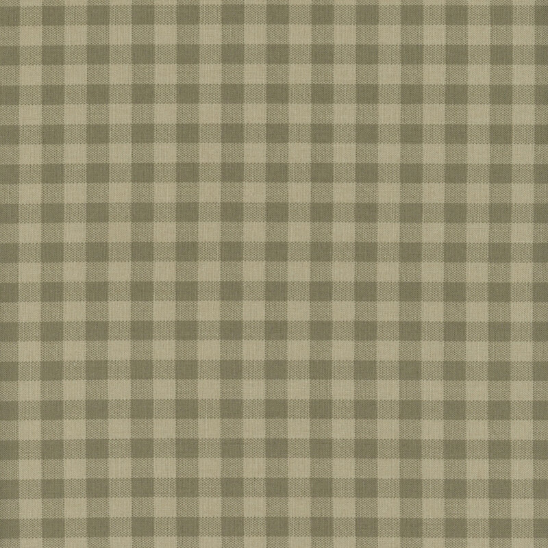 A fabric pattern featuring alternating light and dark brown gingham squares.