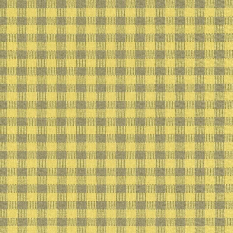 Yellow and gray gingham pattern fabric.