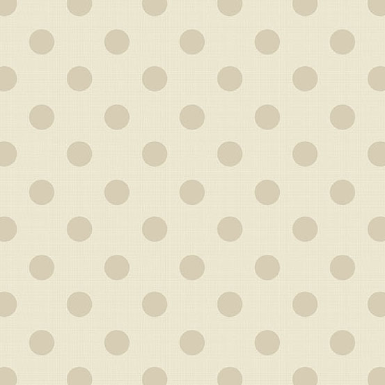 Light beige fabric with evenly spaced, round polka dots in a slightly darker shade.