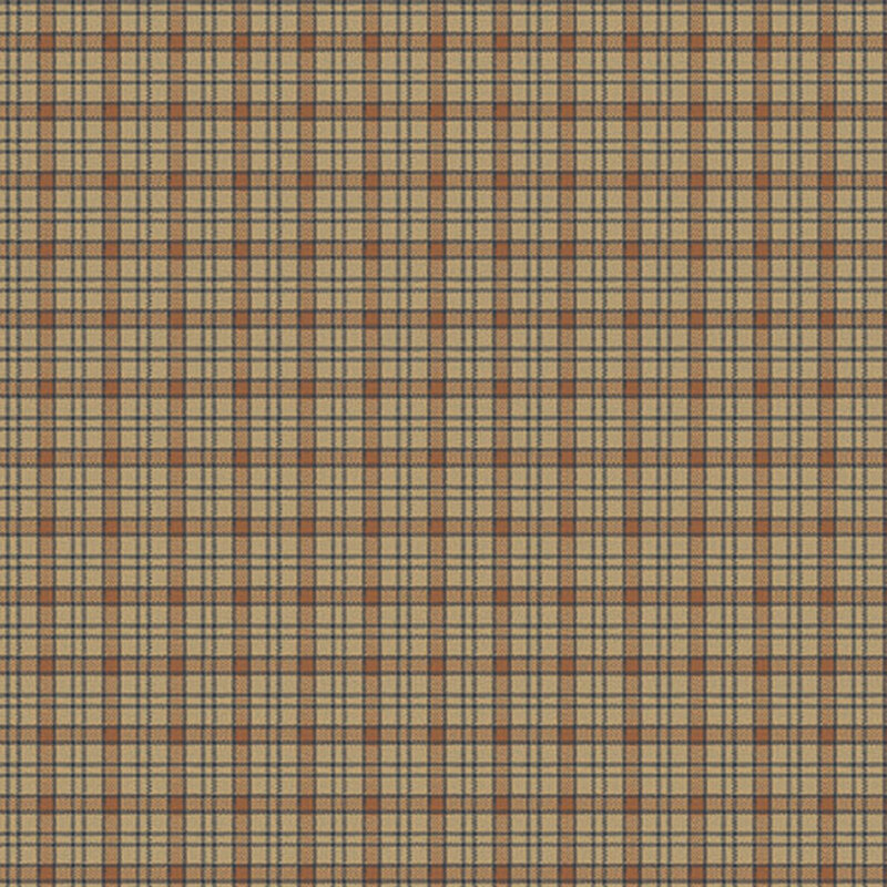 Tan fabric with a tight overlapping gridded design.