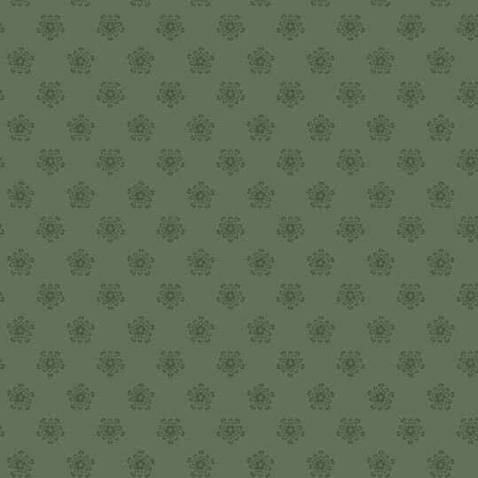 Tonal green fabric featuring a repeating pattern of floral motifs