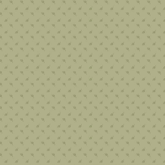 Tonal green fabric with a subtle pattern of tiny leaf motifs