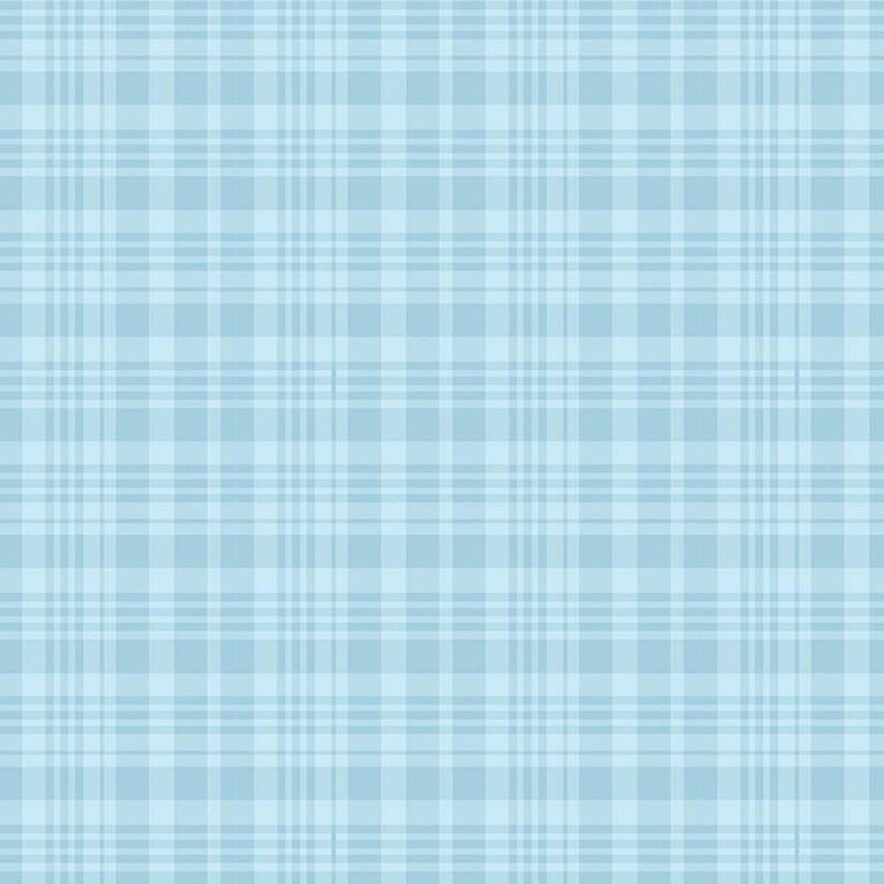 Light blue fabric pattern with thin lines creating a grid design on a soft background.