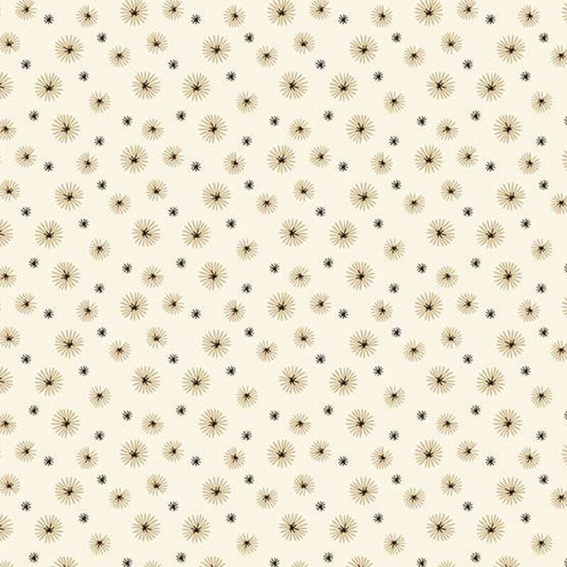 fabric pattern of white dandelions on a white background