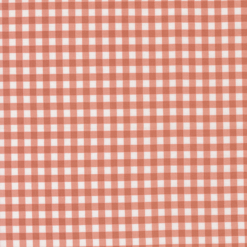 Light red and white gingham fabric