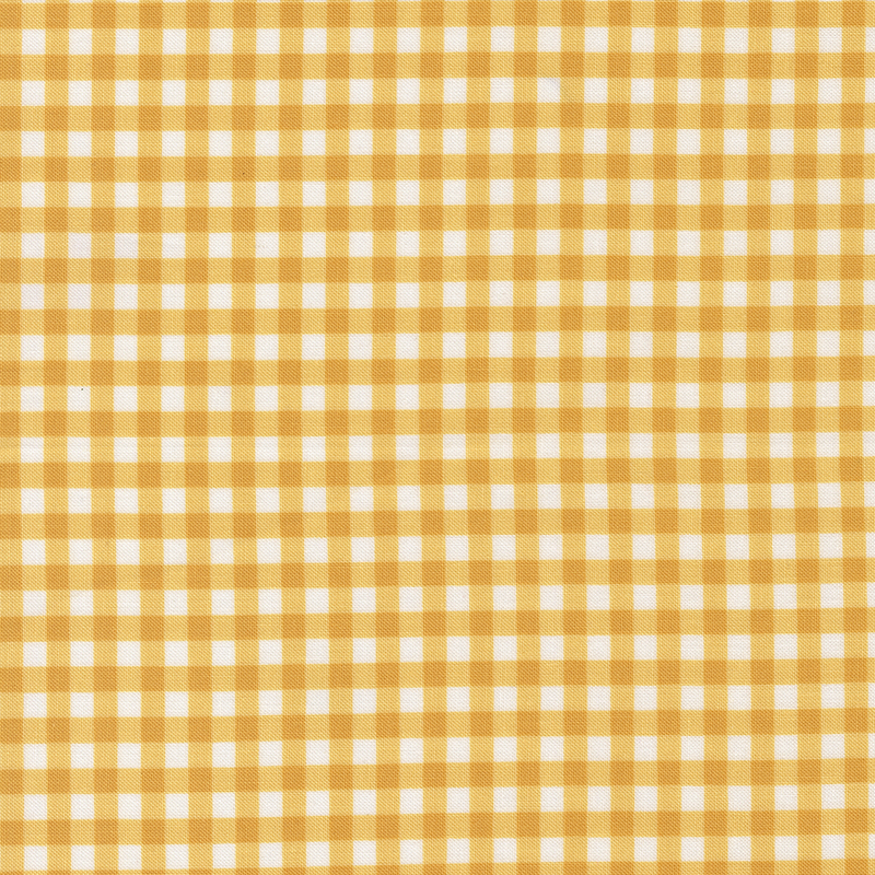 Yellow and white gingham fabric