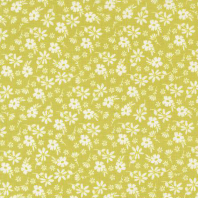 fabric pattern of florals spread over a yellow background