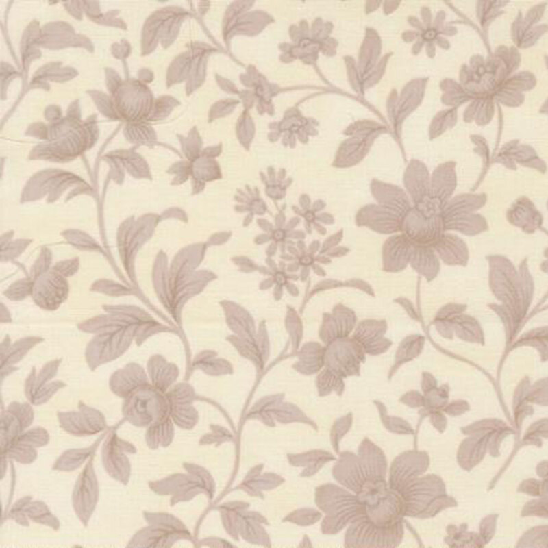 fabric pattern of florals on a cream background