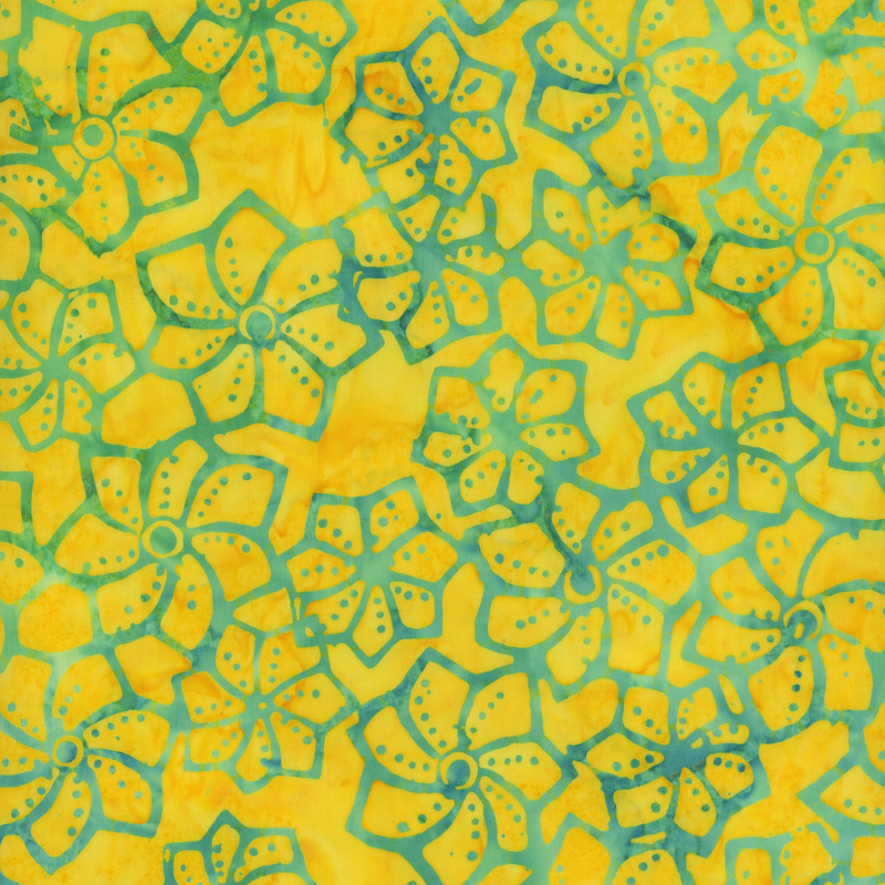 fabric pattern of flowers on a yellow background