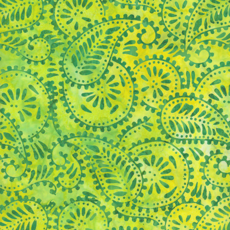 a green paisley fabric pattern 