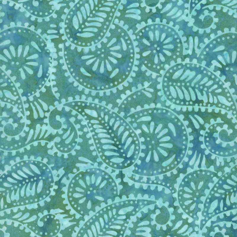 aqua paisley fabric pattern