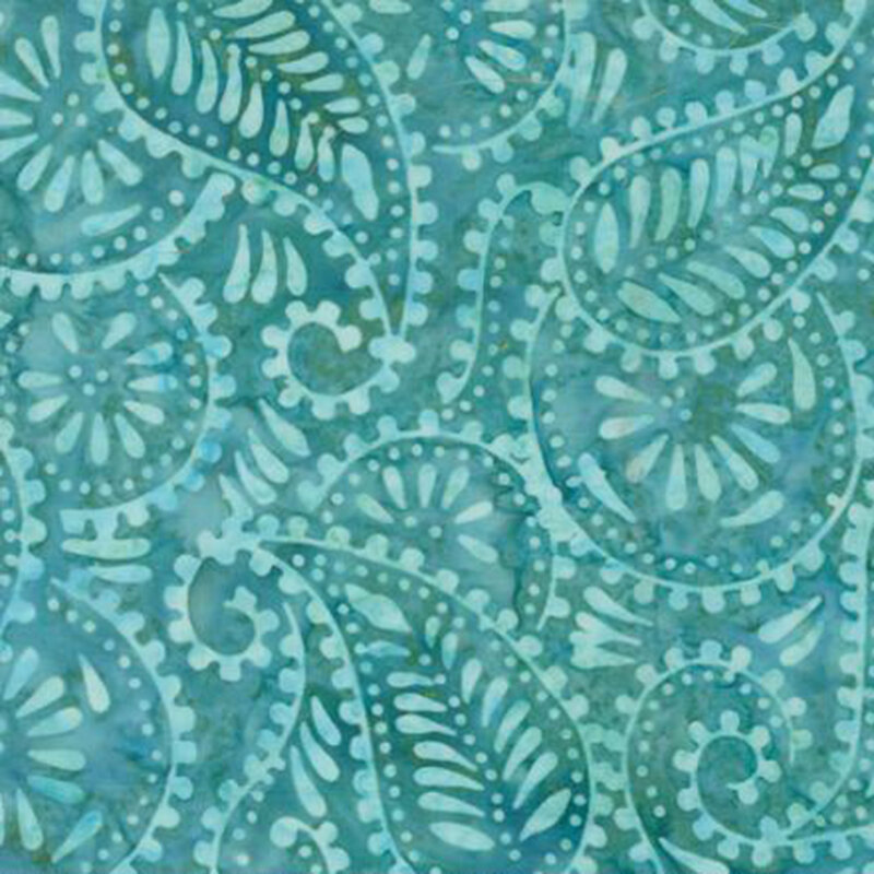 aqua damask fabric pattern