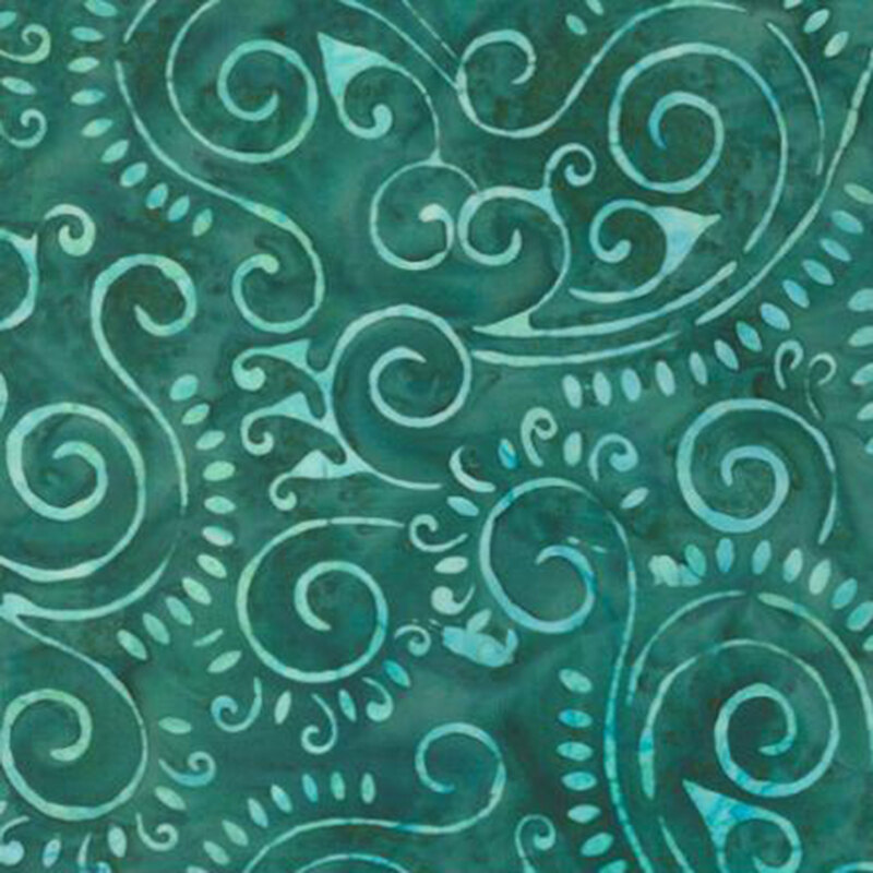 deep teal damask fabric pattern