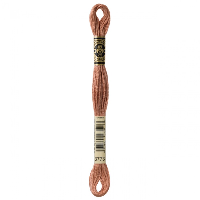 Close up image of DMC 3773 embroidery floss in its packaging