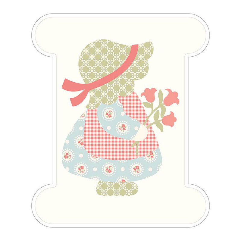 Digital mockup of the sunbonnet themed binding holder, isolated on a white background.