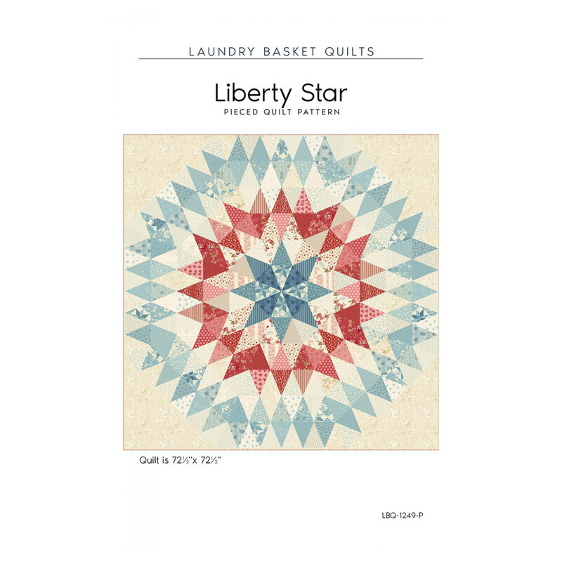 The front of the Liberty Star pattern featuring a digital version of the quilt isolated on a white background.