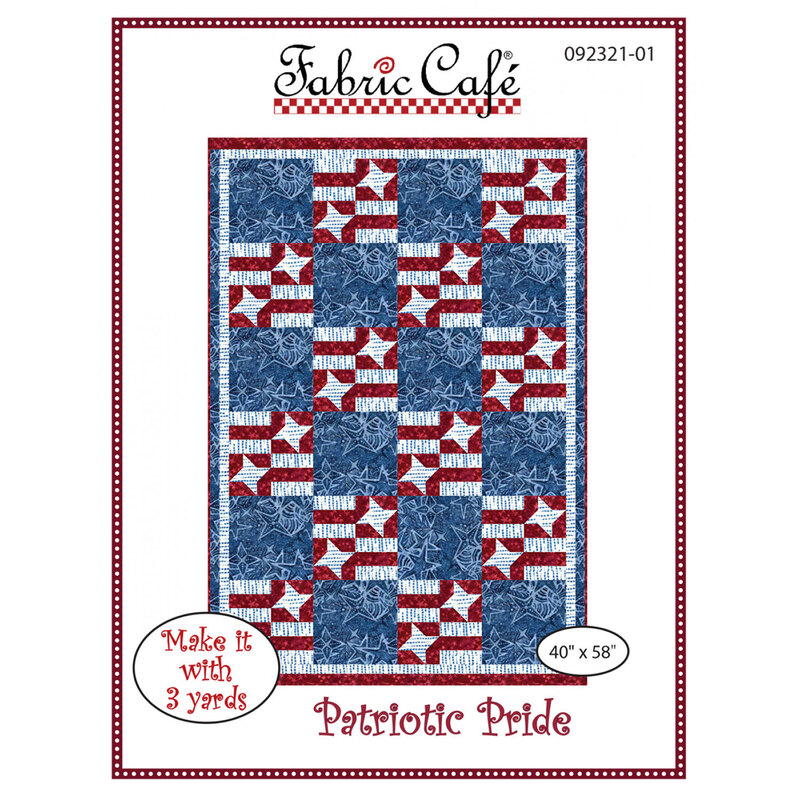 The front of the Patriotic Pride pattern featuring the finished quilt isolated on a white background.