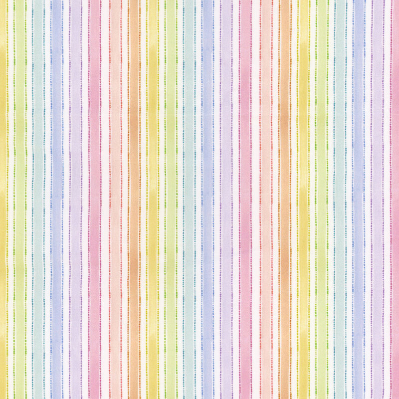 Colorful striped pattern with vertical lines in pastels: pink, yellow, blue, green, and purple.