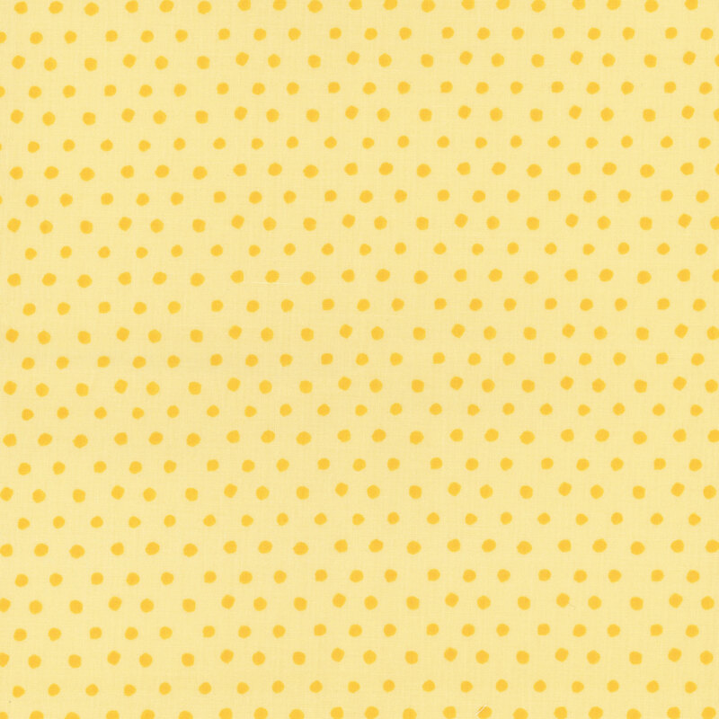 Yellow background with evenly spaced, varying-size yellow polka dots.