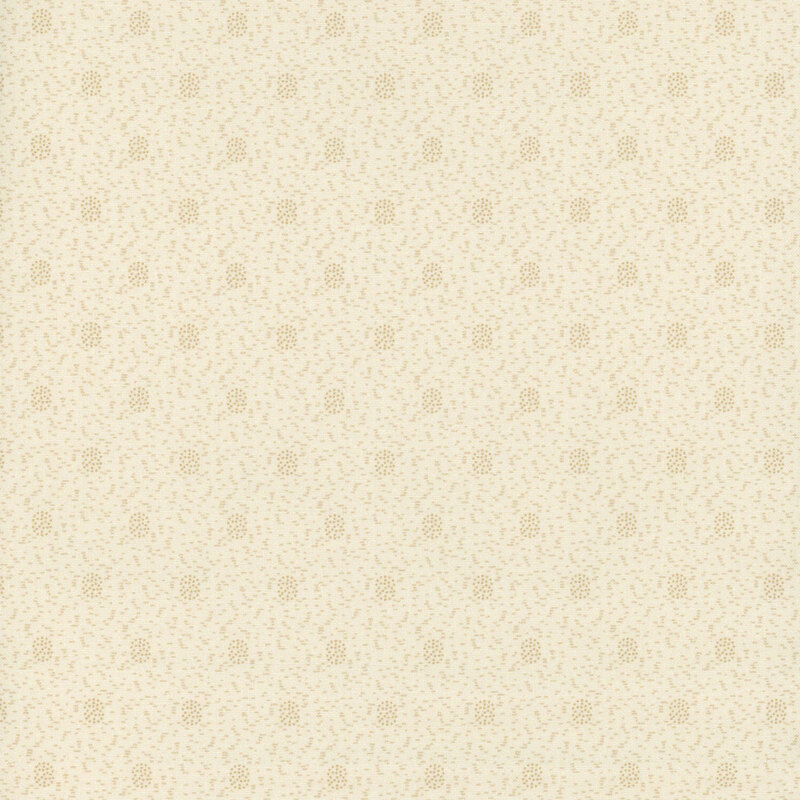 Cream fabric with neat tonal rows of dotted ovals on a textured background.