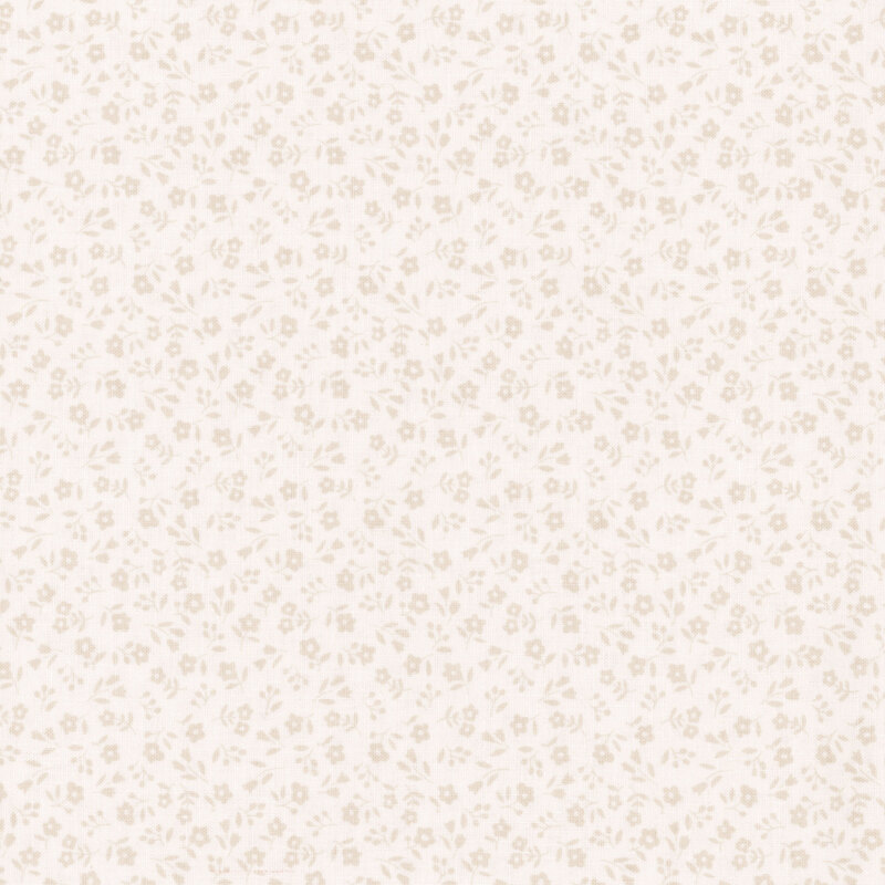 Light-colored fabric with a delicate floral pattern in soft beige and white tones.