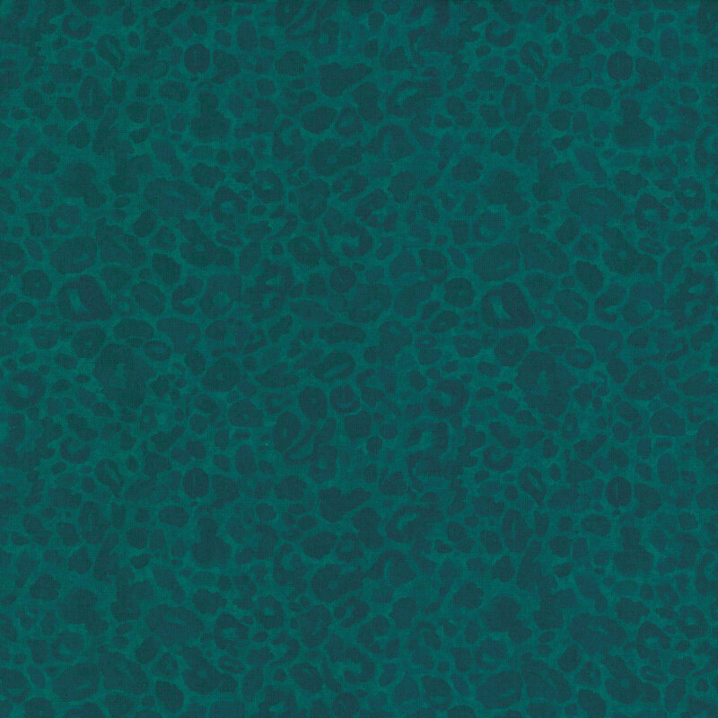 Tonal teal fabric featuring a subtle, leopard print pattern.