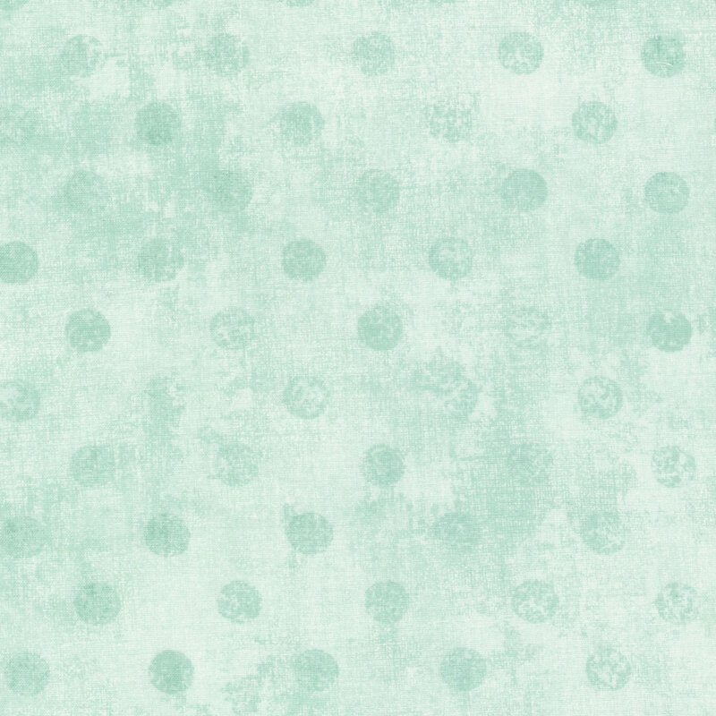 Light aqua background with textured, uneven polka dots scattered throughout.
