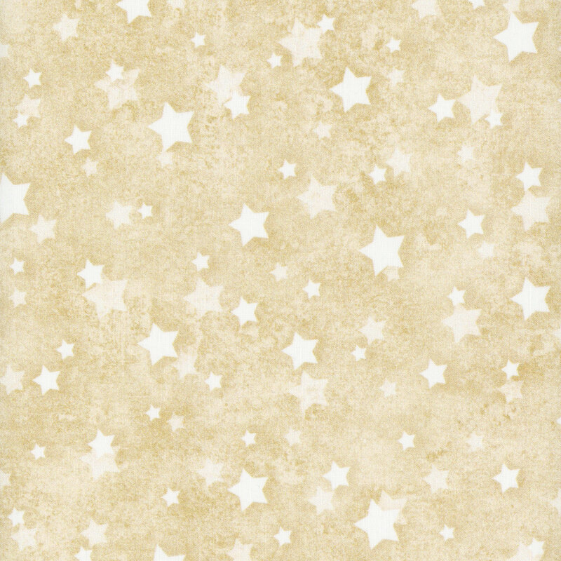 Beige fabric with lighter tan and white scattered stars.